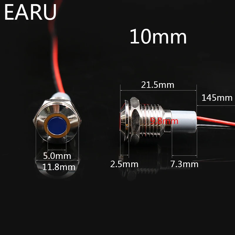 6 мм 8 мм 10 мм 12 мм 14 мм водонепроницаемый IP67 металлический Предупреждение льная светового Индикатора сигнальная лампа 3 в 5 в 12 В 24 в 110 В 220 В красный синий