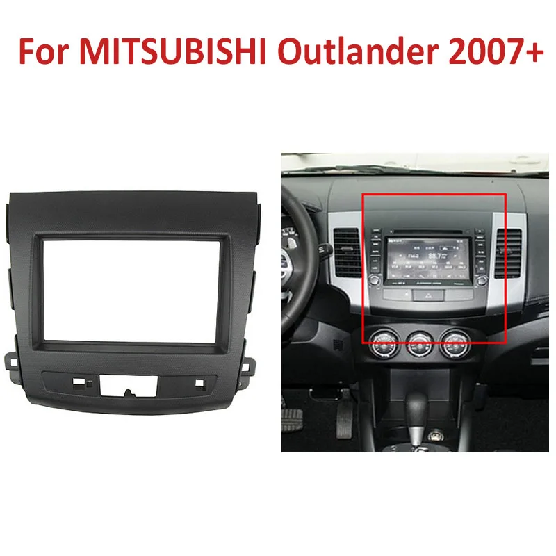 Double Din fascia for MITSUBISHI Outlander 2007+ Radio DVD Stereo Panel Dash Mounting