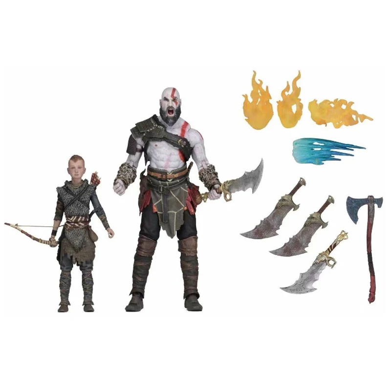 

New Movie GOD OF WAR KRATOS & ATREUS Ultimate Action Figure 2pcs/set PVC Action Figure Collectible Model Toys Gift Doll
