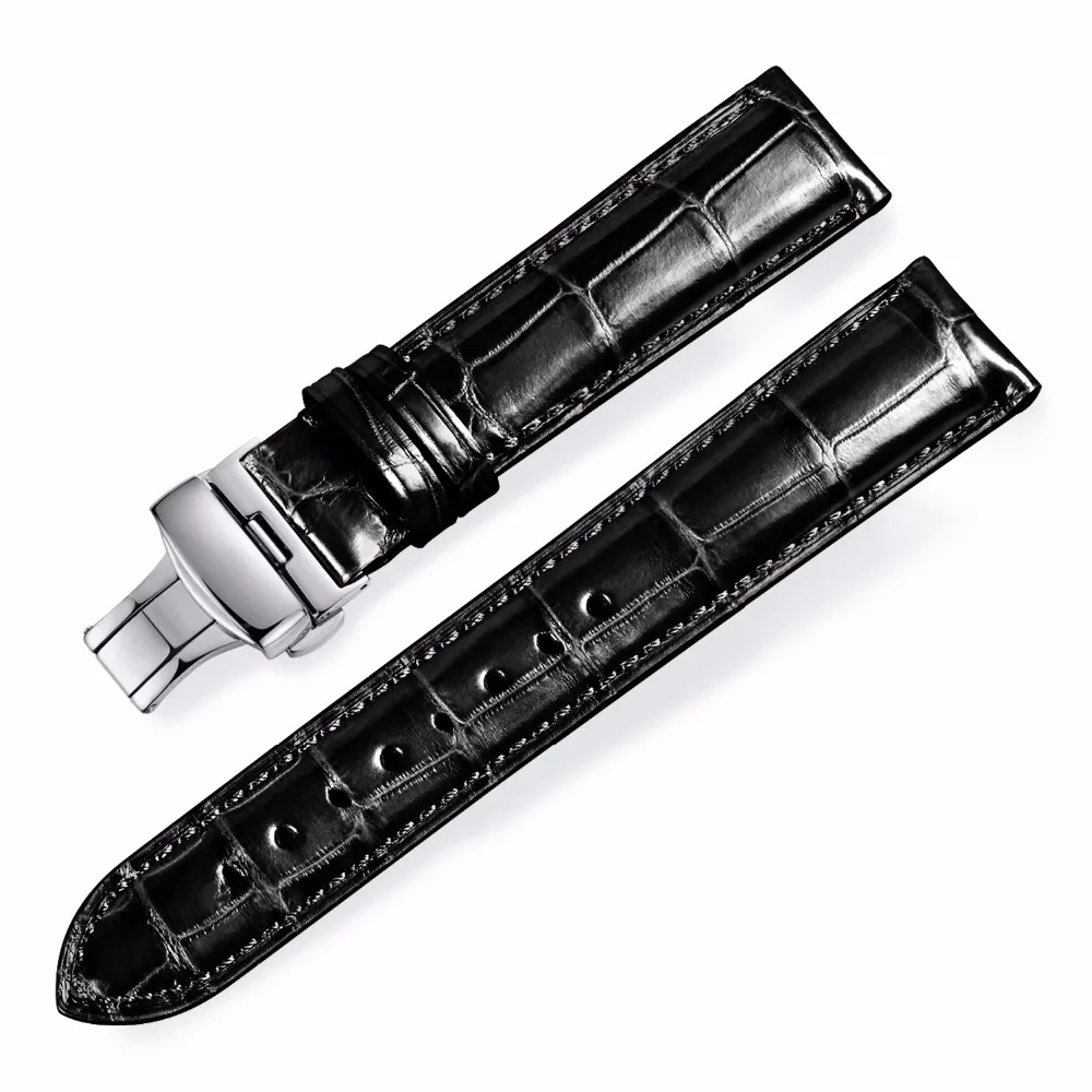 Quick Release Alligator Grain Leather Replacement Watch Bands with