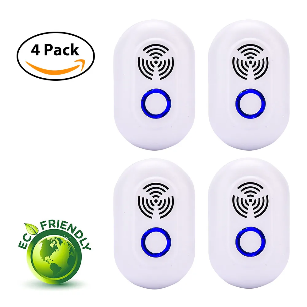 

4pcs Ultrasonic Pest Repeller Insect Control Anti Mosquito Repellent Mice Rejector Cockroach Rat Bug Household Insect Rejection
