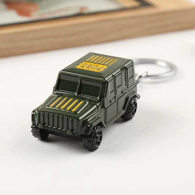 

PUBG Game Keychain Keyring 3D Alloy Pickup Truck Model Car Key Ring Pendant Jewelry Gift For Audi BMW Jeep Toyota Honda Ford KIA