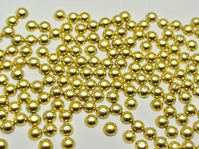 2000 Metallic Gold Flatback Round Tiny Half Pearl 3mm Nail Art Craft | Украшения и аксессуары