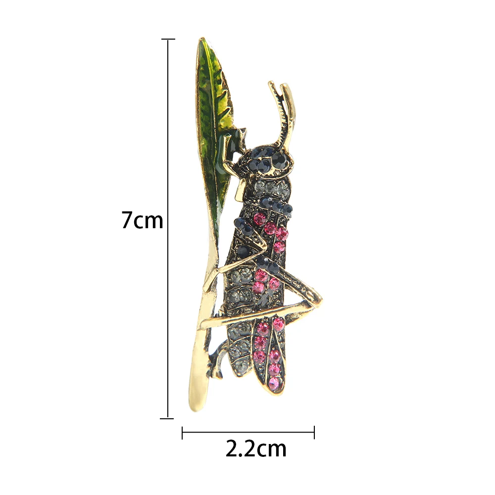 Модные Винтажные броши в виде кузнечика для женщин милая булавка для насекомых зимнее пальто аксессуары Металлический Нагрудный Знак Брошь
