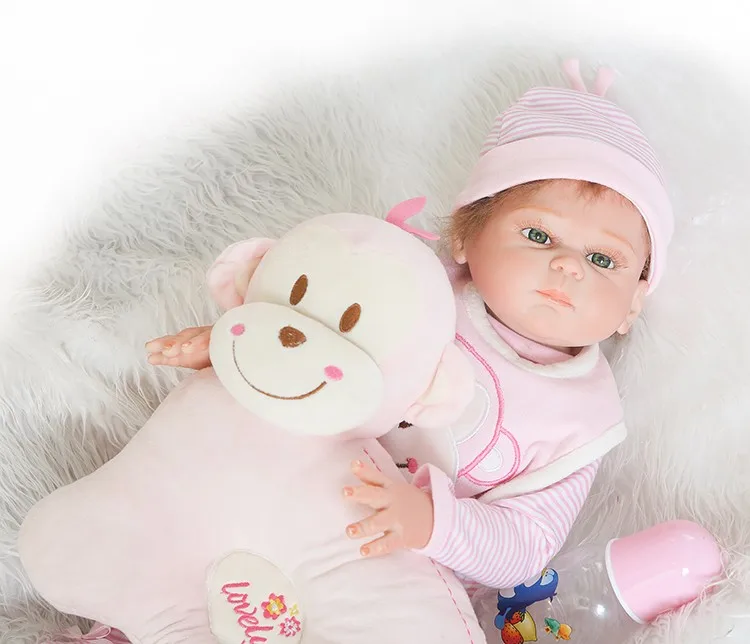 

20" 50cm Full Body Reborn Silicone babies dolls bebe alive blue/brown eyes girl toddler children Birthday Gift Present Bathe Toy