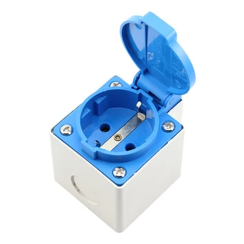 

IP44 Waterproof Dust-proof Outdoor External Wall Power Socket, 16A EU Standard Electrical Outlet Grounded AC 250V