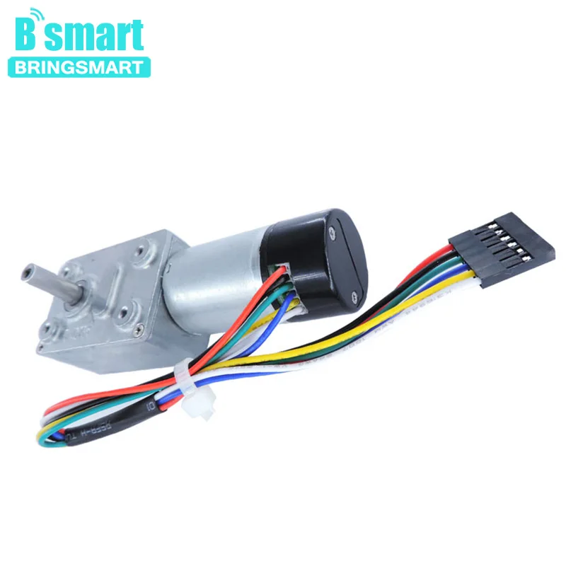 

Bringsmart Micro Reversible Reducer Motor JGY-370GB 5rpm DC Worm Gear Motor Encoder 12V Hall Encoder Turbine Reduction Motor