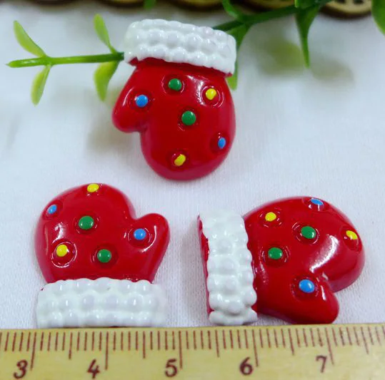 

50pcs/lot Wholesale glove Resin Cabochon Flat Back Girls Hair Bow Center Making Boys Crafts Embellishments DIY 26mm
