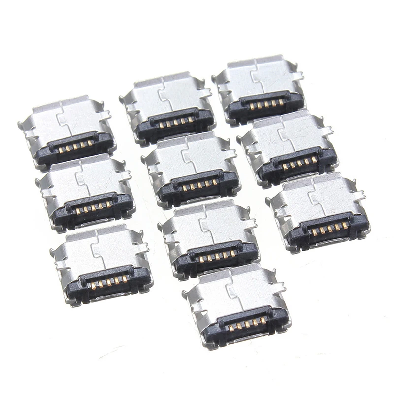 100pcs Mayitr Micro USB 5 Pin Socket Connector Female Type B SMT Placement SMD DIP Connectors