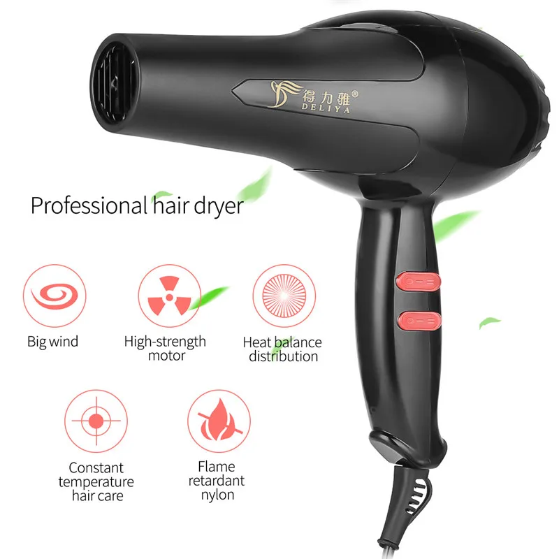 Negative Ions Hair Dryer Blow Air with Concentrator Nozzles Salon