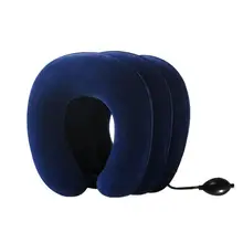 Almohada de cuello en U, almohada inflable de aire, soporte Cervical para cuello, hombro, dolor, relajación, soporte, masajeador, almohada, cojín de aire, tracción suave