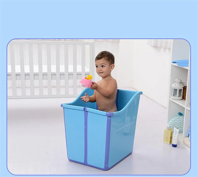 Large Size Foldable Babies Bath Tub Almofada Banho With a Seat In the Shower Kids Bathtub Baby Girls&Boy Bath Seat Bath Barrels 06