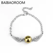 Pulsera de alas de bolsillo de Snitch Dorada de tono Retro de joyería Vintage pulseras para hombres y mujeres al por mayor