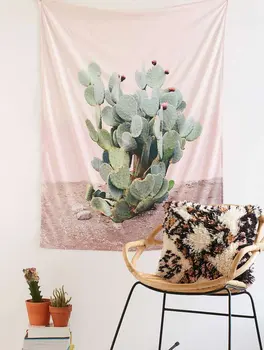 

Green Wilder California Prickly Pear Tapestry Cactus Tapestry Wall Decor Headboard Home Decor ( Cactus1)