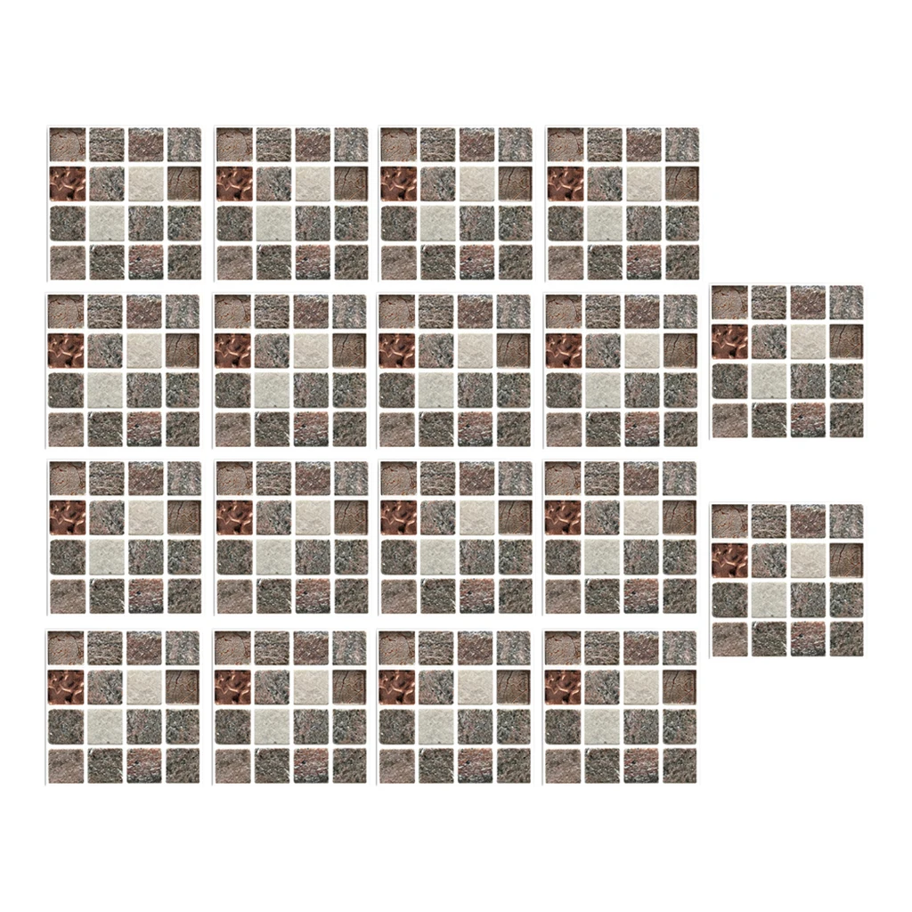  Pack of 18 Tiles 3D Wall Panels Interior Wall Decoration for Bathroom Kitchen Backplash Decals Wallpaper