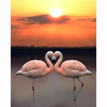 

DIY Diamond Painting Flamingo birds Full drill Diamond Embroidery Scenery Picture Of Rhinestones Cross Stitch Mosaic Home Decor