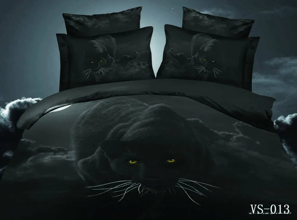 

Black Panther Animal 3D Duvet Cover Sets 3pc Polyester Cotton Mixed Fabric Twin Full Queen Double King Cal King Size Bed Bedding