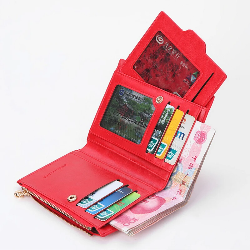 Bogesi High quality women's leather wallet with coin pocket moeny bag female removable card holder purse for ladies Bogesi High quality women's leather wallet with coin pocket moeny bag female removable card holder purse for ladies