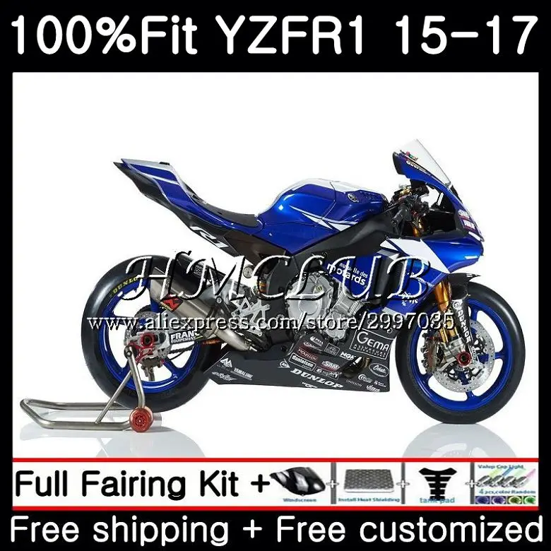 

Injection Blue black TOP Body For YAMAHA YZF-R1 YZF R1 2015 2016 2017 7HC.6 YZF-1000 YZF R 1 1000 YZF1000 YZFR1 15 16 17 Fairing