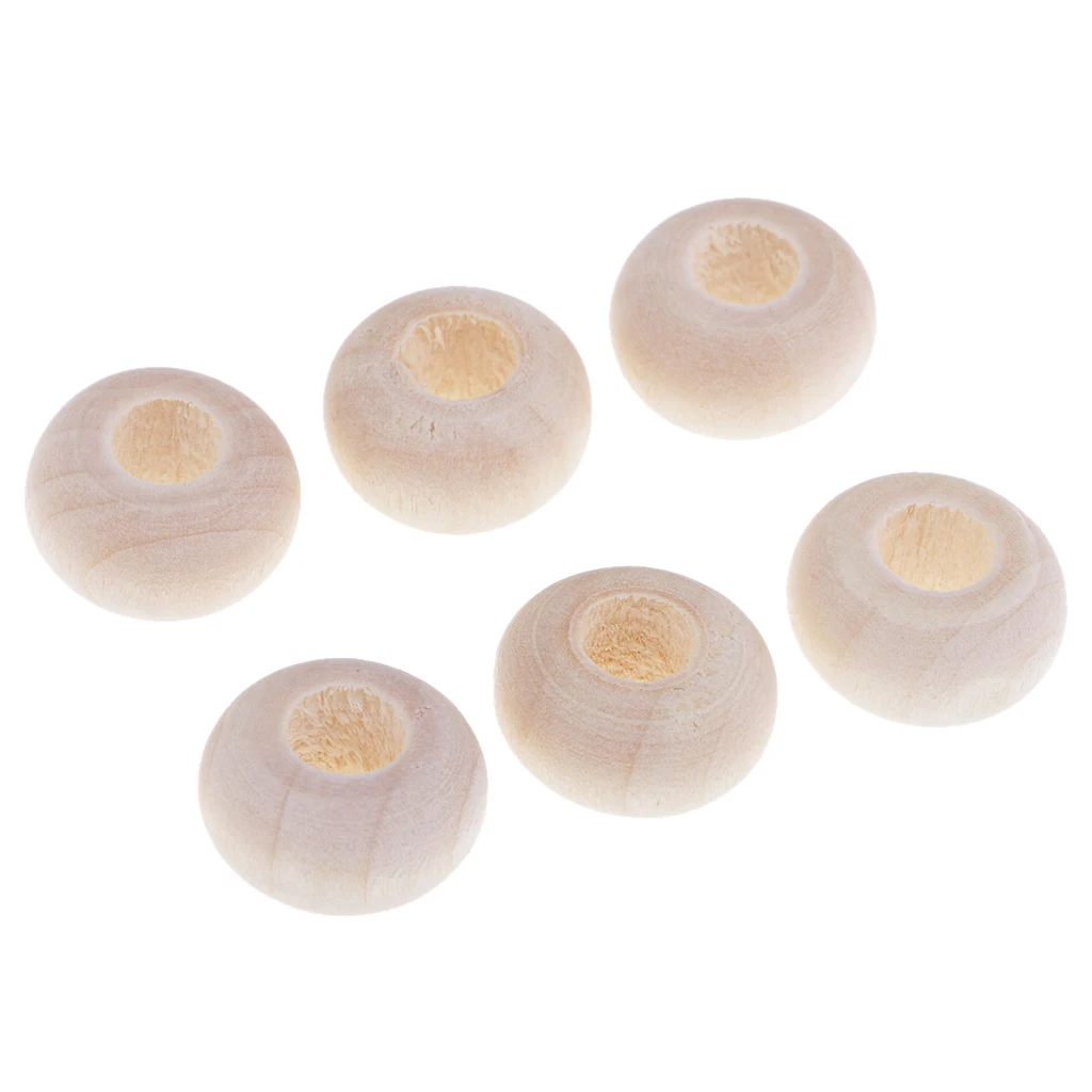 Wholesale 100 Pieces Natural Abacus Wood Spacer Beads 14x8mm Large Hole Wooden Beads for DIY Jewelry Making Toys Crafts