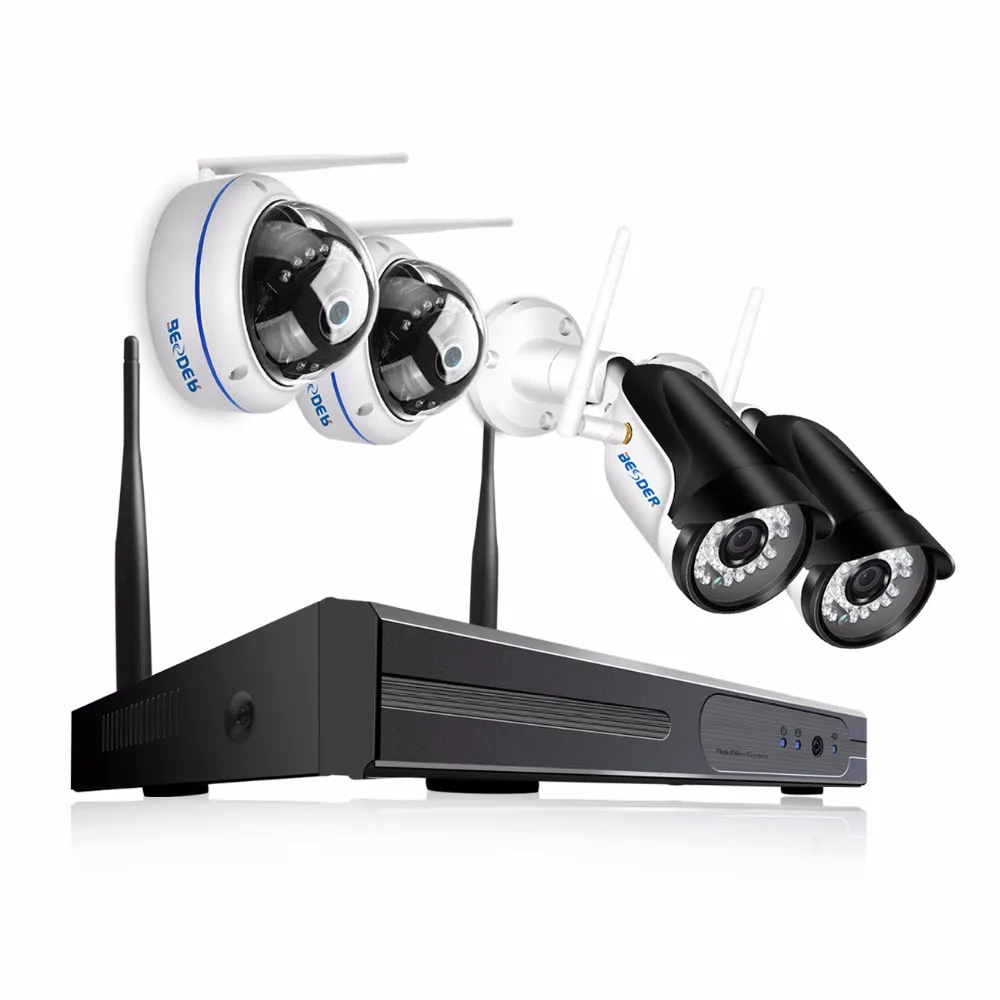 

BESDER Full HD 1080P Wifi Wireless Surveillance System IP Camera Kits ( 4CH NVR + 2 Bullet Camera & 2 Dome Camera )