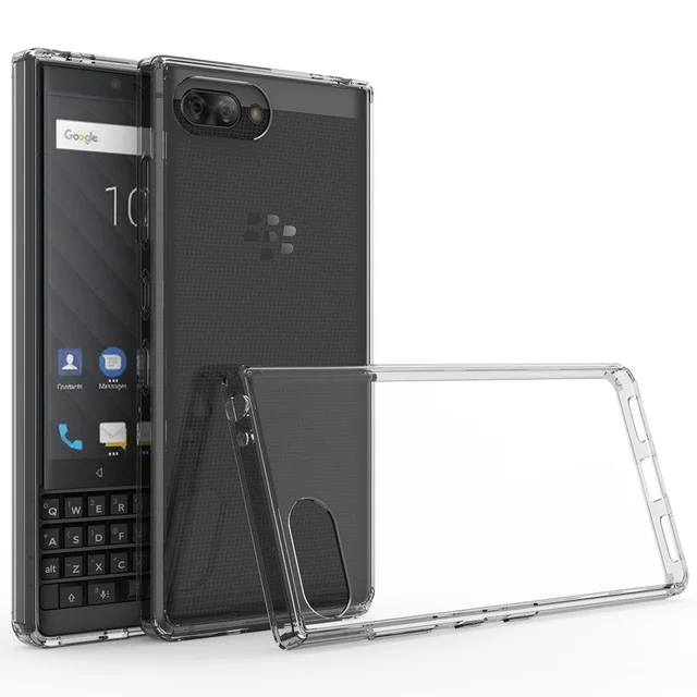 For BlackBerry KEY2 Case Slim Fit TPU Bumper Hard Acrylic Back Clear