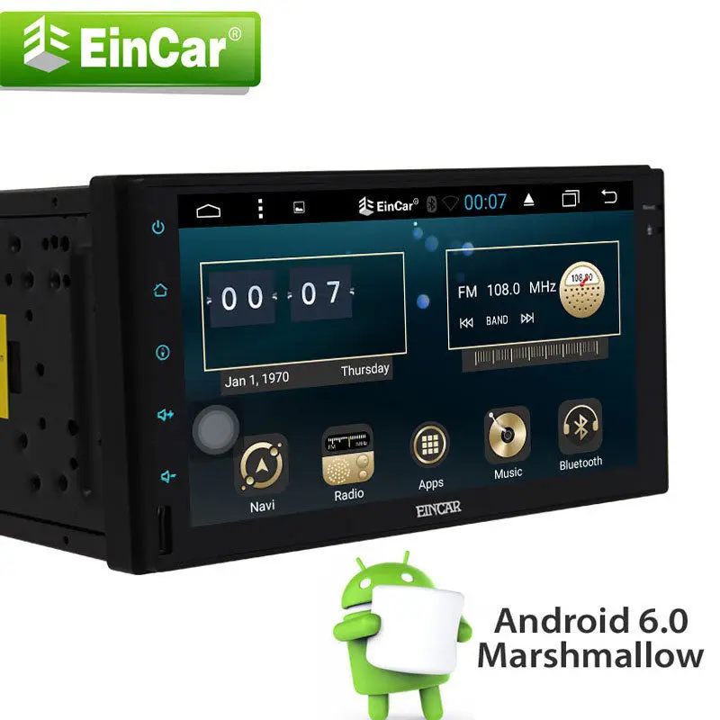 Clearance Android 6.0 Double Din Car Stereo QUAD CORE Bluetooth GPS Navi Radio USB In Dash 1