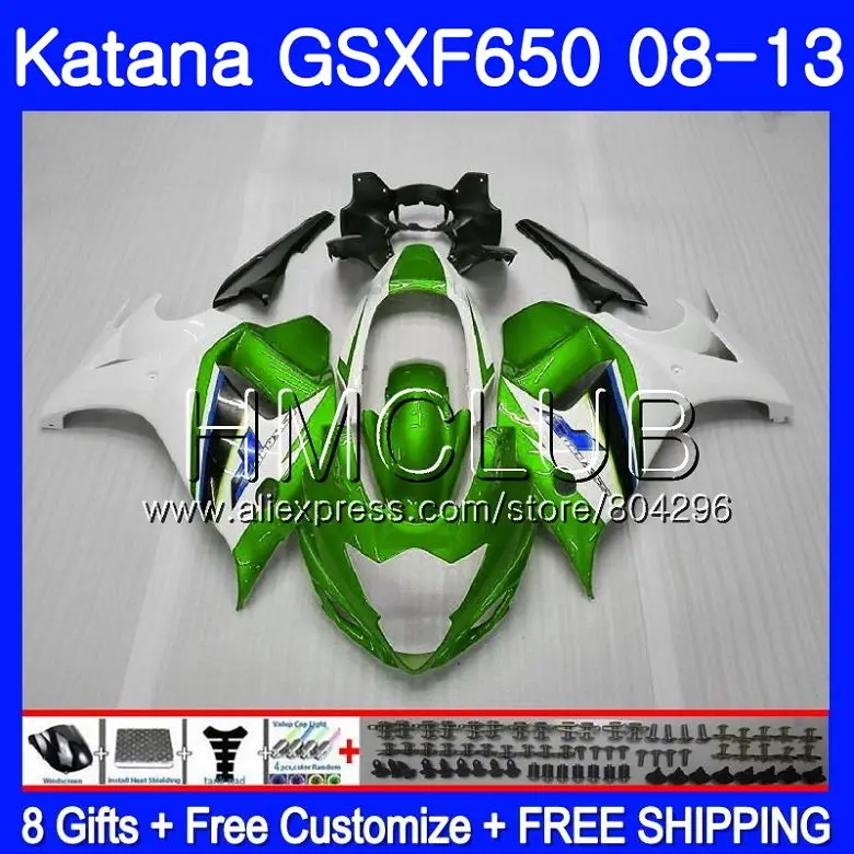 

Kit For SUZUKI KATANA GSXF 650 650F GSX650F 08 09 10 11 12 13 24HM16 GSXF650 2008 2009 2010 2011 2012 2013 Fairing Factory green