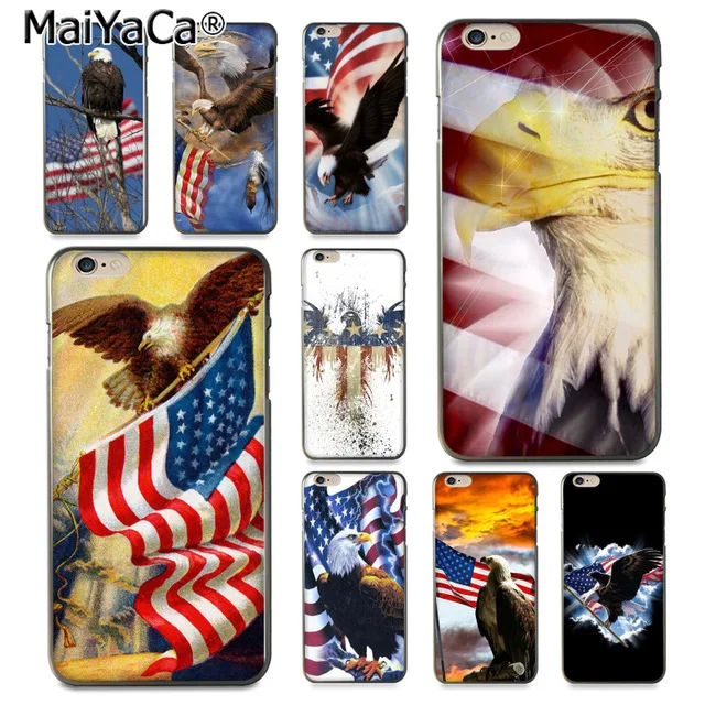 MaiYaCa Bald Eagle Freedom флаг США для iPhone 4S SE 5C 5S 6 6S 7 8 Plus X XR XS MAX черный мягкий чехол телефона