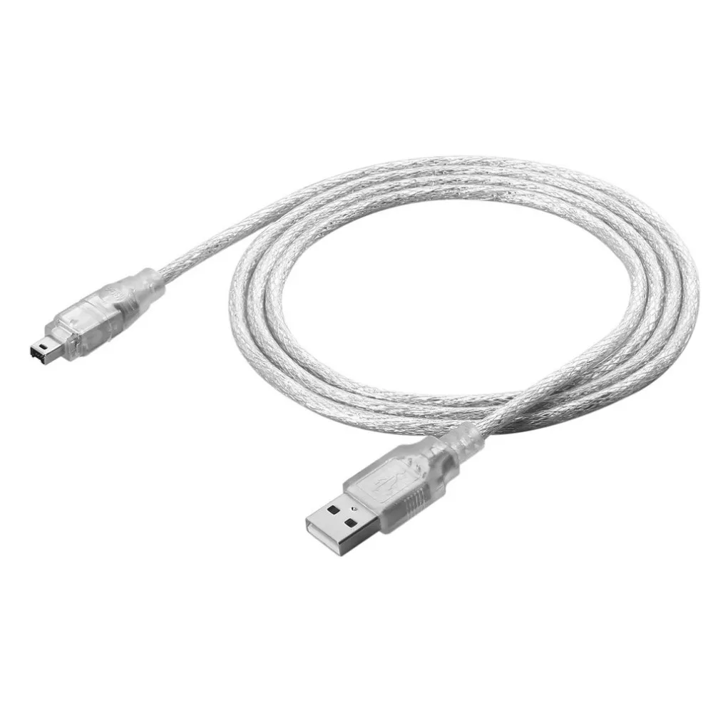 2018 Новый 1,2 м USB 2,0 мужчина к Firewire iEEE 1394 4 контактный iLink кабель-адаптер мужчинами кабель Серебряный и прозрачно