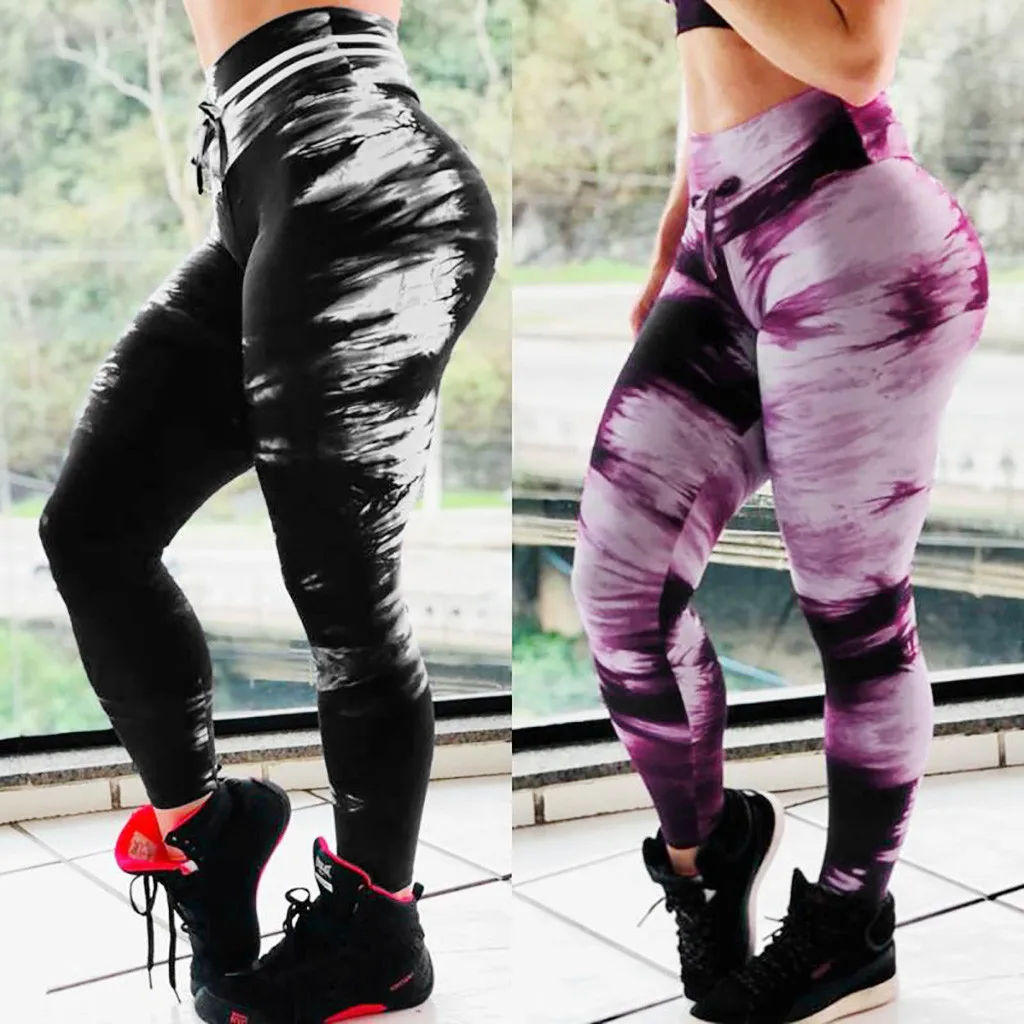 

Women's Fashion Workout Leggings Fitness Sports Gym Running Sports Athletic Pants Tie Dye Skinny Stretch Legging