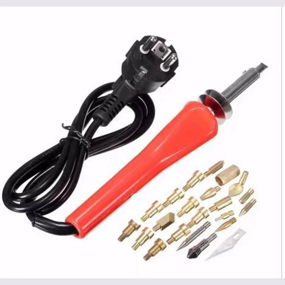 Wood Burning Pen Set 110V/220V Wooden Carving Electric Soldering Irons Tool Soldering Pen Welding Tips & Stencil DIY Home Craft