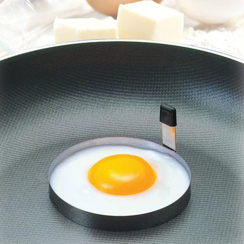 

New Home Kitchen Round Shaped Cook Fried Egg Mold Pancake Stainless Steel Egg Mould Random Pattern #9507