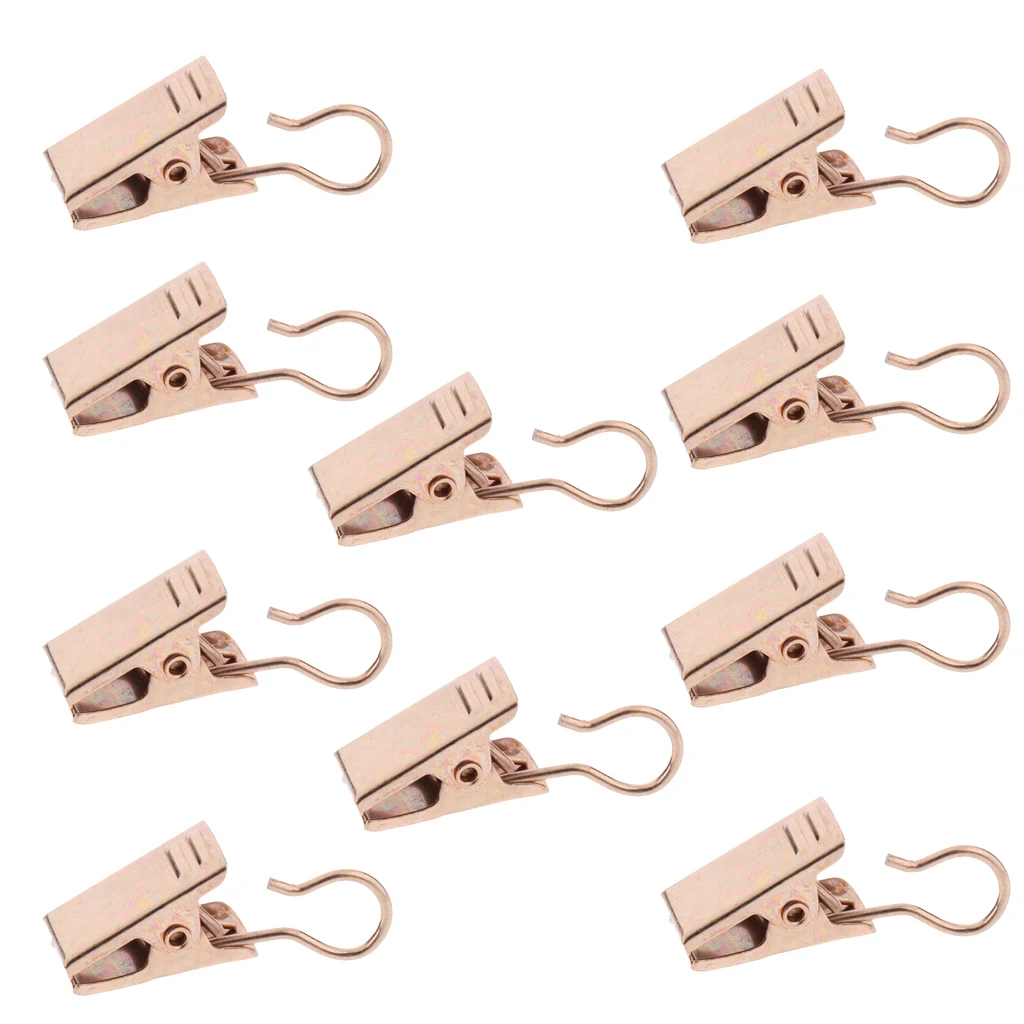 60-Pack Window Curtain Clip Hook Glider Hanger Clothesline Peg Clamp 32mm Gold/Black