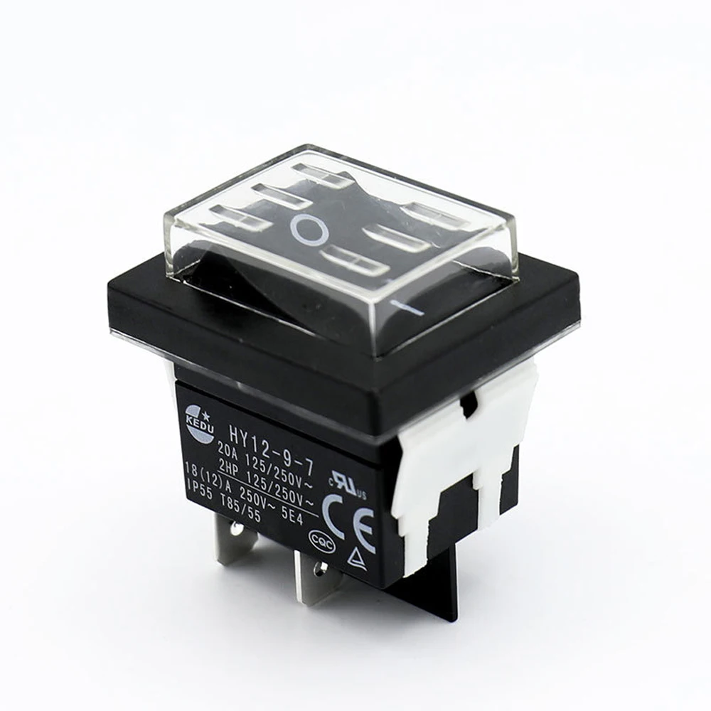KEDU HY12-9-7 125/250V 18/12A 4-контактный Водонепроницаемый клавишный переключатель ВКЛ./ВЫКЛ. Кнопочные переключатели для электроинструмента оборудования