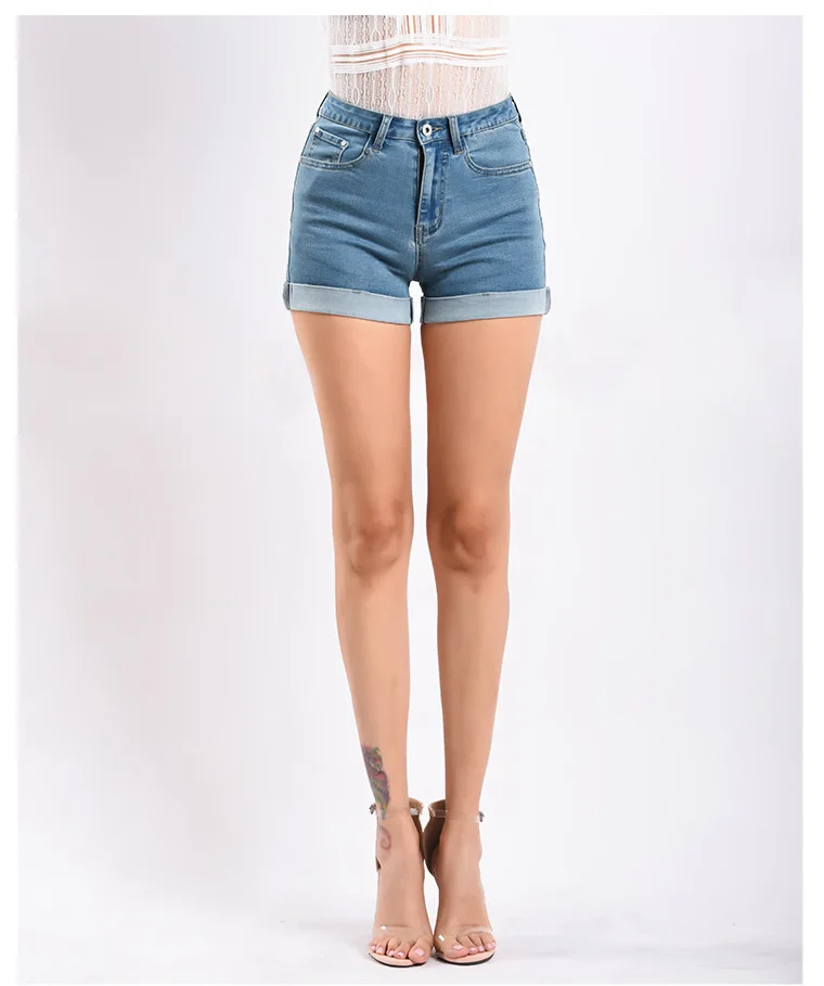 Denim shorts women Europe and the United States trade volume trim pants spring and summer women's new high-waist jeans hem (10)