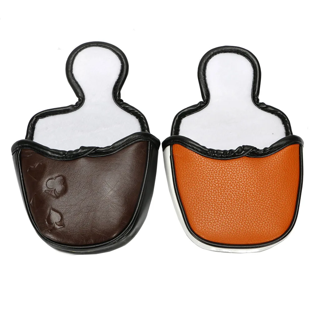 Golf Putter Cap Mallet Head Cover with Magnetic Closure High Quality Pu Leather Semi-circular Golf Protective Putter Caps Golf Putter Cap Mallet Head Cover with Magnetic Closure High Quality Pu Leather Semi-circular Golf Protective Putter Caps