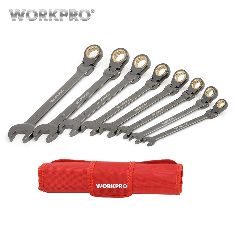 

WORKPRO 8PC Wrench Set CRV Ratchet Spanner Set Double End Wrenches
