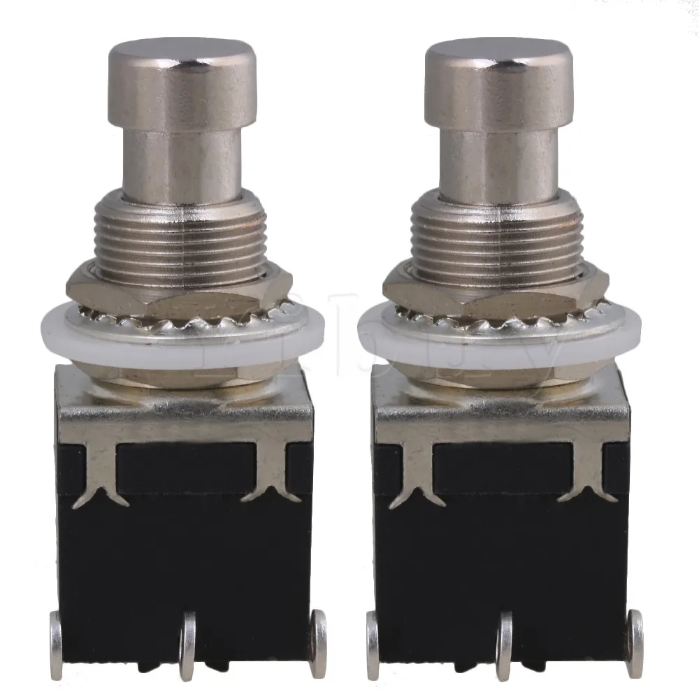 

Yibuy Black Plastic Large 3-pin DPDT Momentary On Electric Guitar Effects Pedal Box Stomp Foot Switch Pack of 2