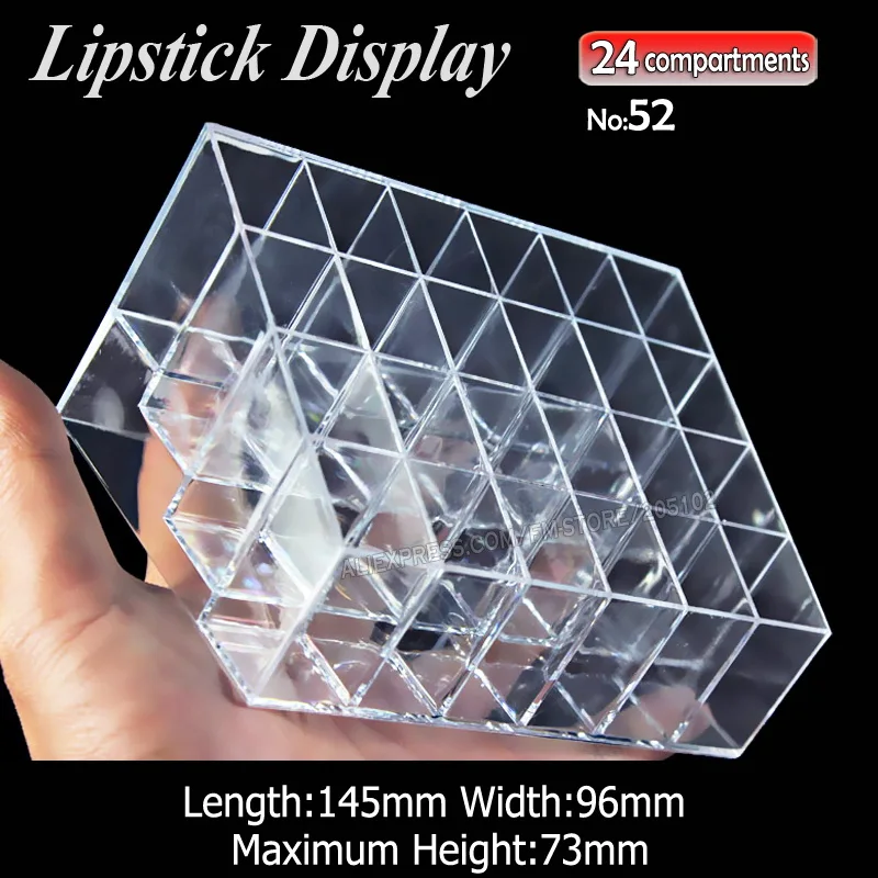 Rouge Lipstick Clear Display 24 compartments for fashion lady cosmetics Nail Art Accessory Crafts portable container case | Дом и сад