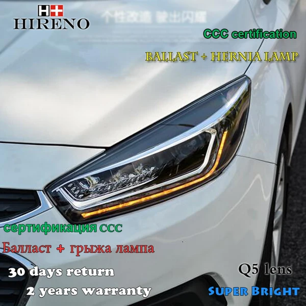 Hireno Headlamp for 2015 2016 2017 Chevrolet Cruze Headlight Assembly