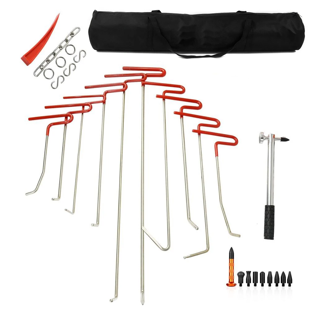 PDR Tools Push Rod Whale Tails Rods Paintless Dent Repair Tool To Remove Dents Auto Tool Set Door Dings Damage Repair Kit