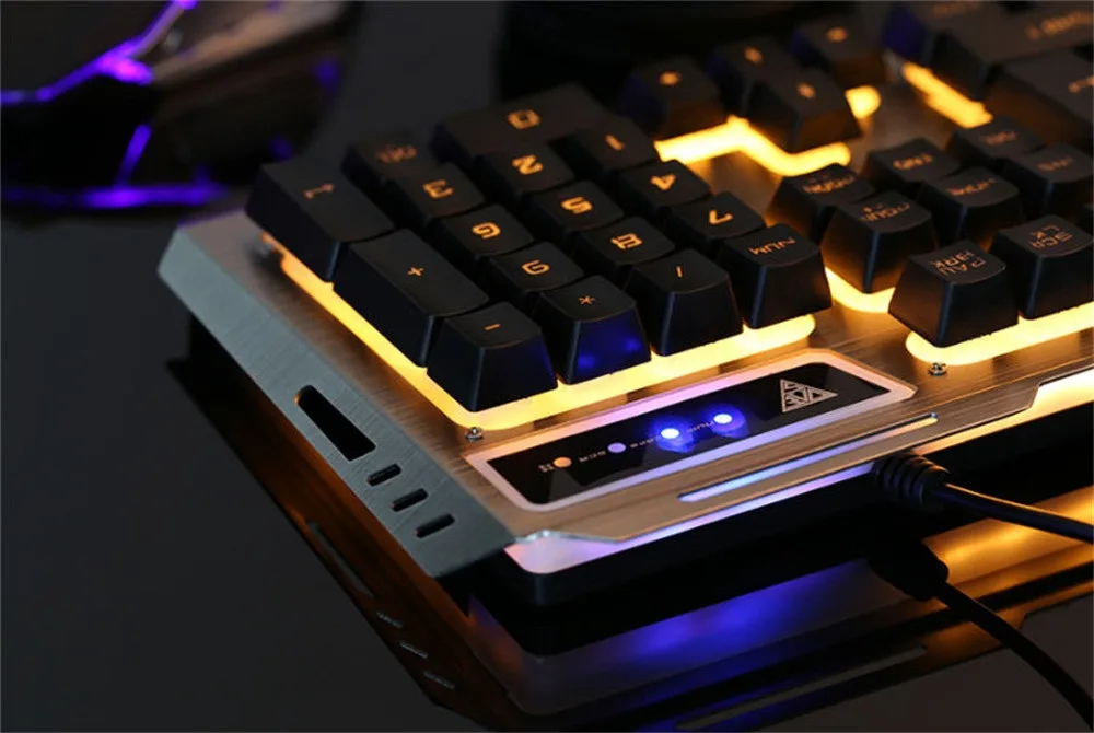USB2.0 Проводная Механическая клавиатура с RGB подсветкой синий переключатель Механическая светодиодный клавиатура для ПК игровой компьютер