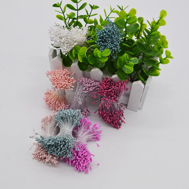 280/bundle Artificial Flower Stamen Double Tip Pearlized Craft Cards Cake Decors 