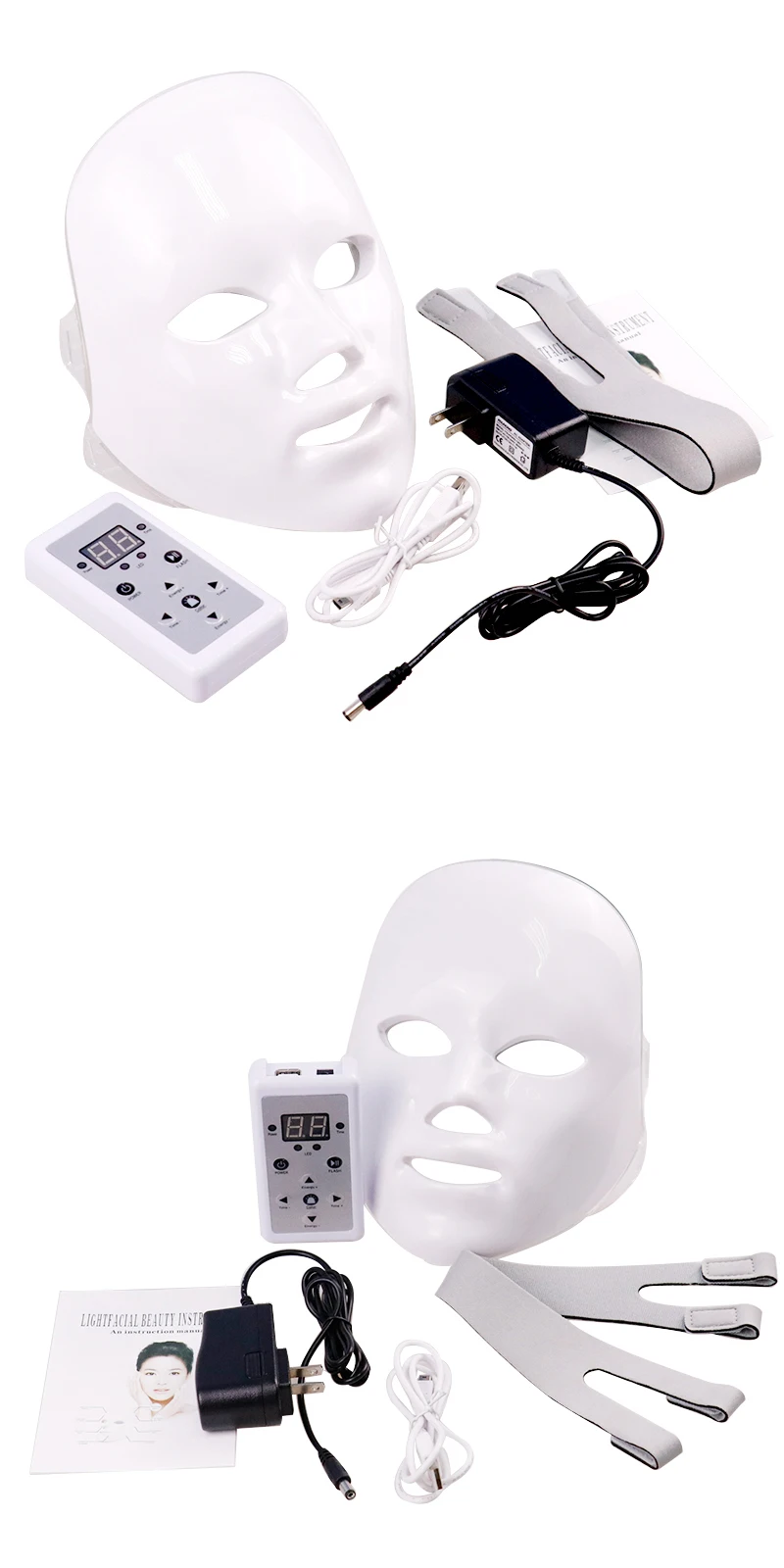 7 Cores Led Máscara Facial com Terapia Photon Rejuvenescimento da Pele Cuidados para o Rosto Anti Acne Clareamento Elétrica Instrumento de Beleza Spa 2 fóton clareamento elétrico instrumento beleza spa