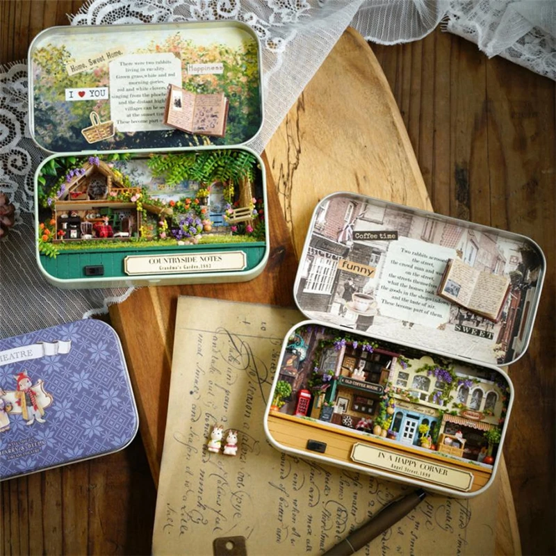 DIY Miniature 3D Doll House Dollhouse Kit for Box Theatre Trilogy Green Forest Wear-resistant Creative hot sale C0418#30        01