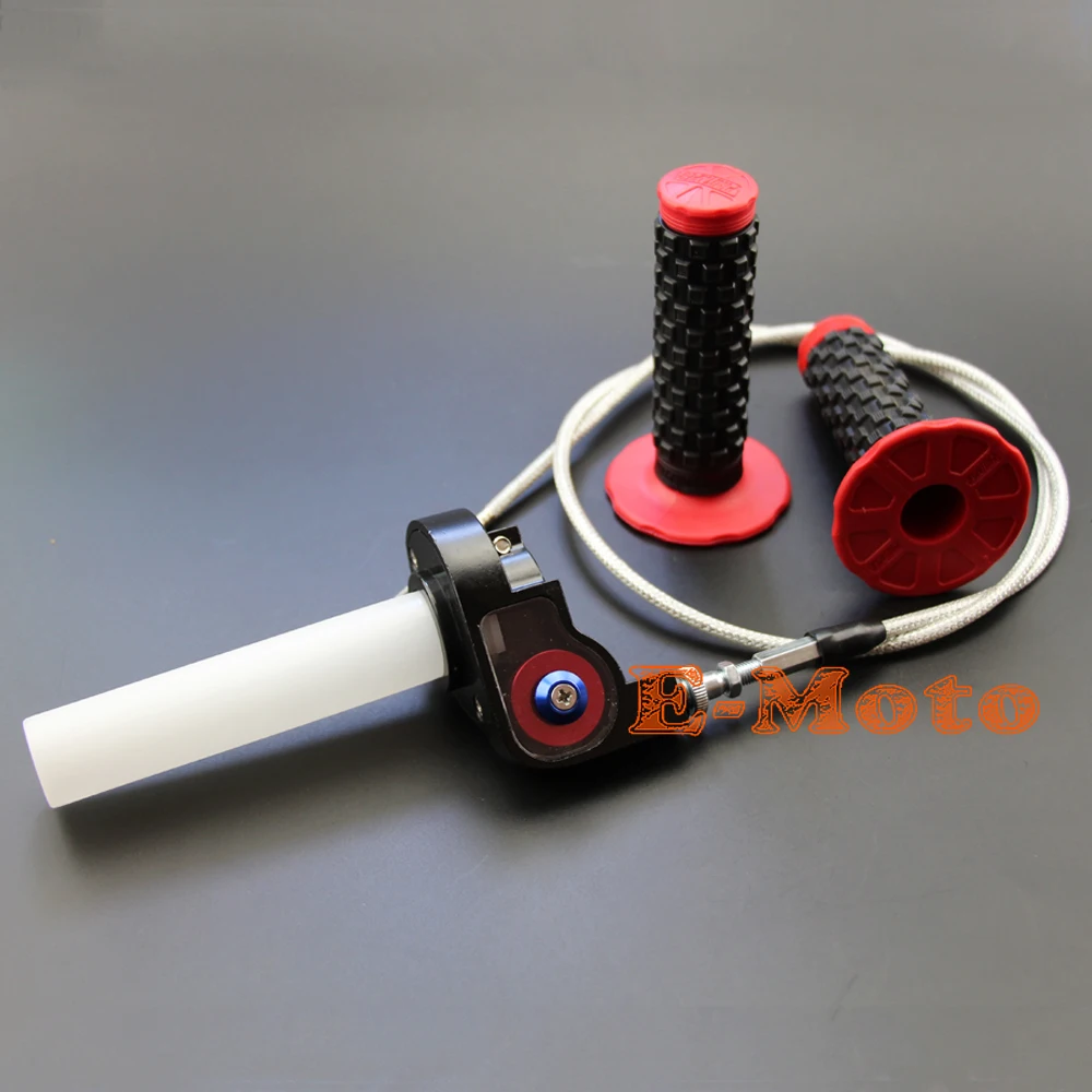 Royitay 7/8 22mm Twist Throttle Accelerator Handle Grips and 75 Long Cable Set With for Stand Up Gas Scooter 43cc 49cc Royitay 7/8 22mm Twist Throttle Accelerator Handle Grips and 75 Long Cable Set With for Stand Up Gas Scooter 43cc 49cc