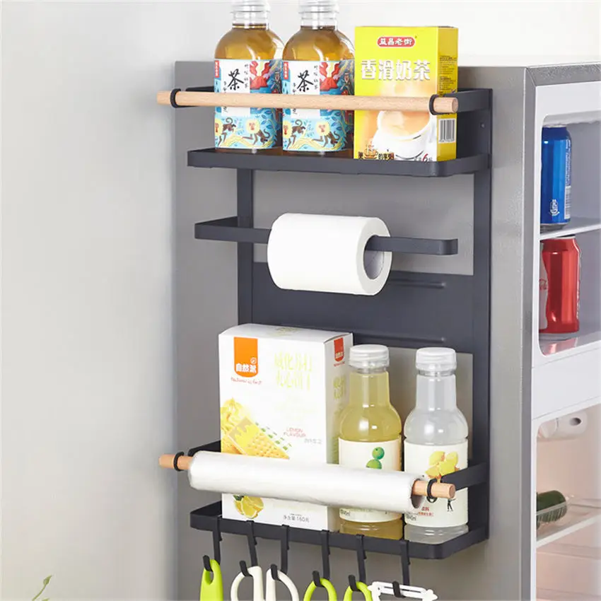 

Refrigerator magnets ruled roll storage rack cling film greaseproof paper tissue holder wall shelf for kitchen accessories