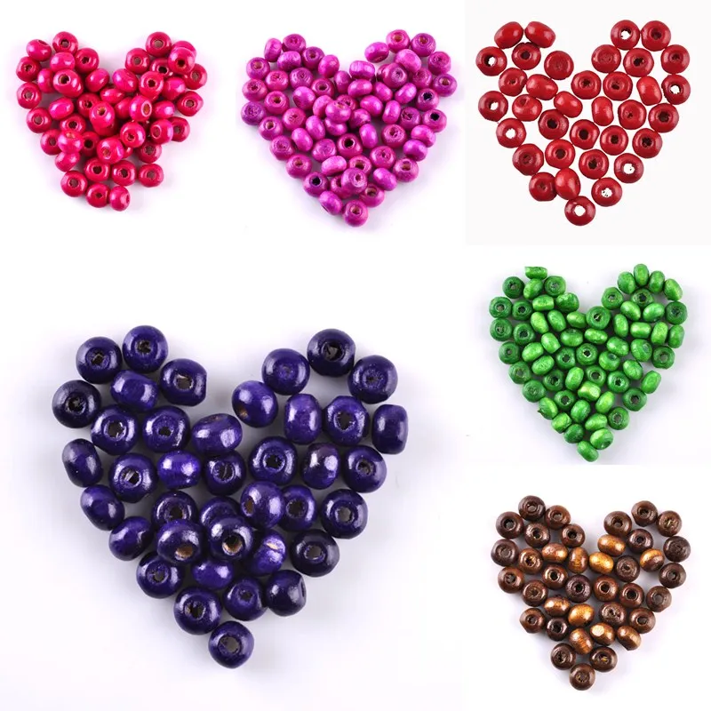 

New 280 Pcs/lot 7MM Multicolor Round Wood Spacer Beads For DIY Jewelry Making Bracelet Necklace Wholesale