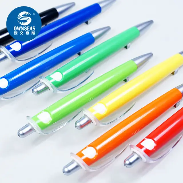 200 pcs/lot Big clip kawaii plastic color pen for writing custom logo print ball pen canetas